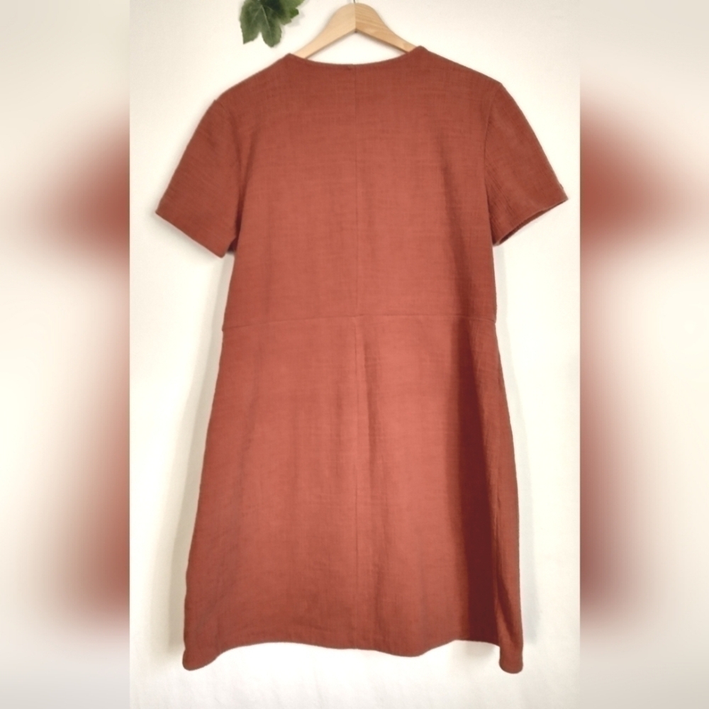 Madewell Rust Wrap Midi Dress - Picture 6 of 7